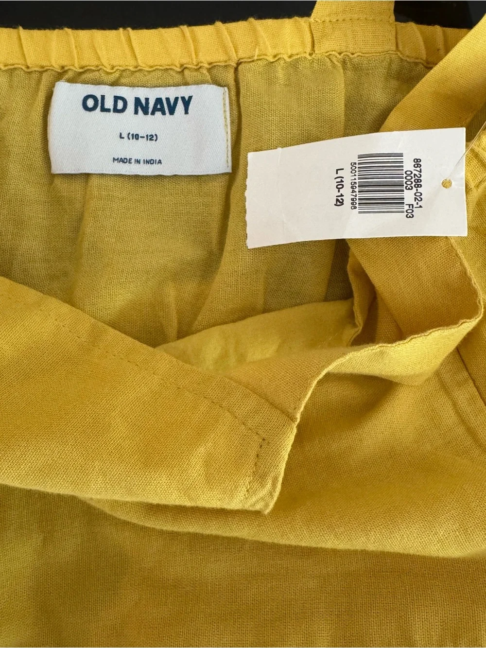 Old Navy Yellow Eyelet Tiered Dress Girls Size L 10-12 NWT